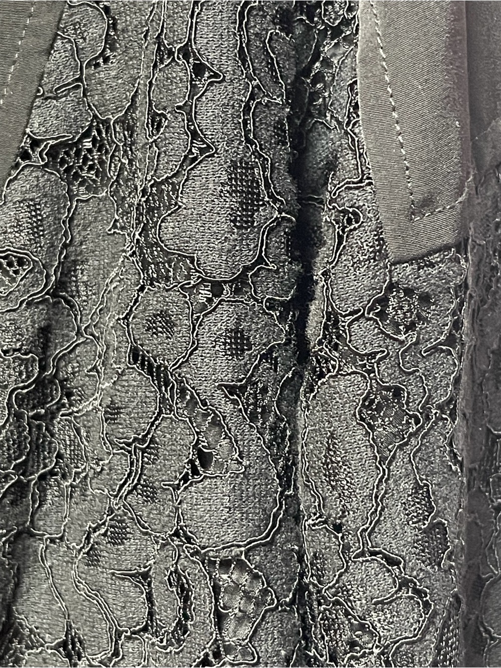 Kensie Black Lace Bomber Jacket with Gold Zip - Picture 5 of 9